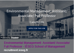 Environmental Management Assistant Associate or Full Professor